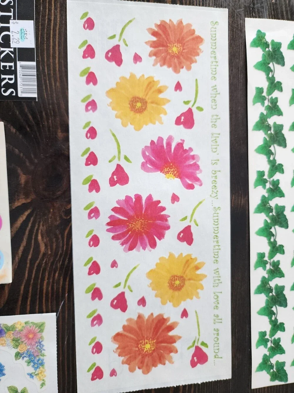 Scrapbooking Stickers - Lot FLOWERS Spring Summer New Vintage Retired MAMBI 22